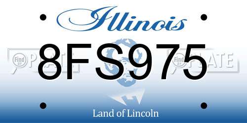 8FS975 Illinois License Plate