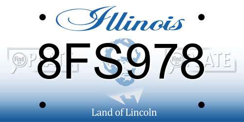 8FS978 Illinois License Plate
