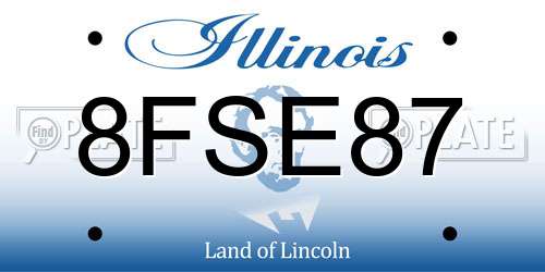 8FSE87 Illinois License Plate