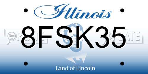8FSK35 Illinois License Plate