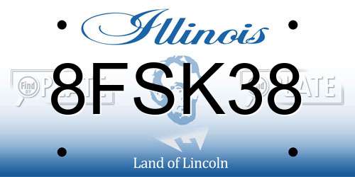 8FSK38 Illinois License Plate