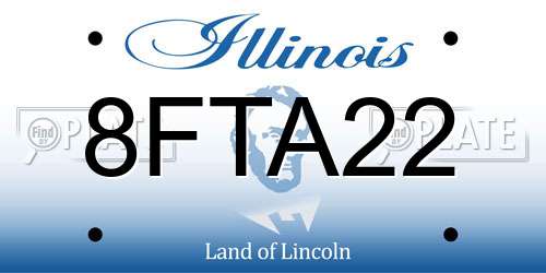 8FTA22 Illinois License Plate