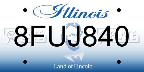 8FUJ840 Illinois License Plate