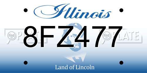 8FZ477 Illinois License Plate