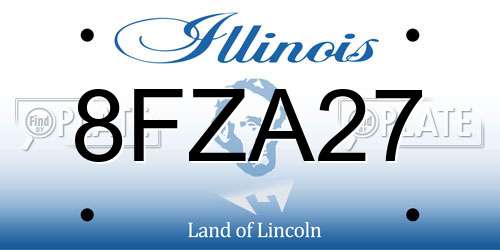 8FZA27 Illinois License Plate