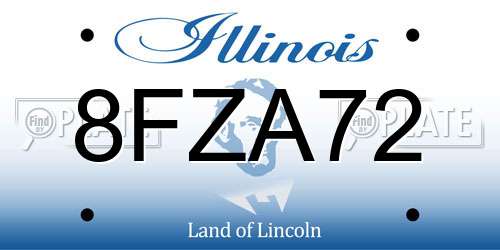 8FZA72 Illinois License Plate