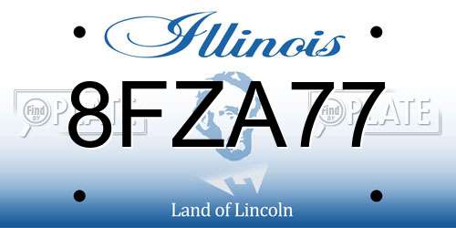 8FZA77 Illinois License Plate