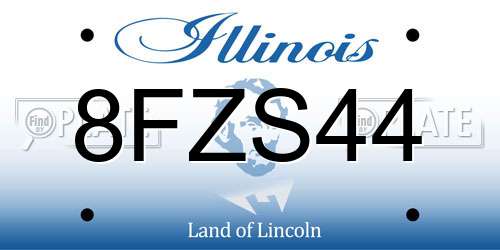 8FZS44 Illinois License Plate