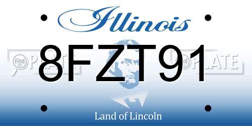 8FZT91 Illinois License Plate