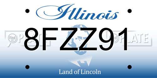 8FZZ91 Illinois License Plate