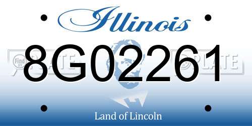 8G02261 Illinois License Plate