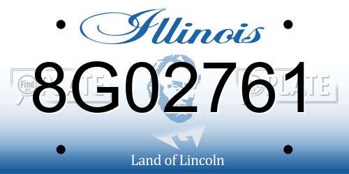 8G02761 Illinois License Plate