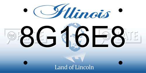 8G16E8 Illinois License Plate