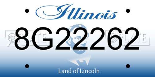 8G22262 Illinois License Plate
