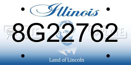 8G22762 Illinois License Plate
