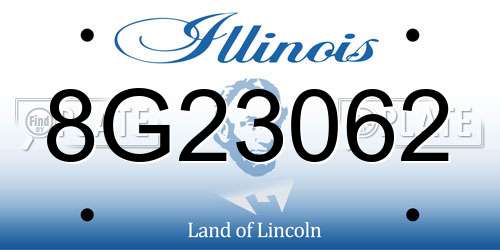 8G23062 Illinois License Plate