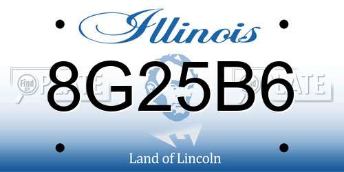 8G25B6 Illinois License Plate