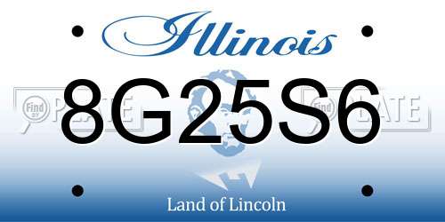 8G25S6 Illinois License Plate