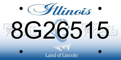 8G26515 Illinois License Plate