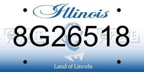 8G26518 Illinois License Plate