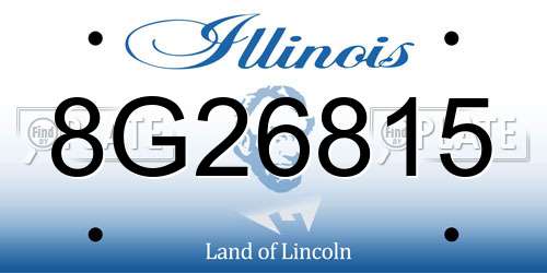 8G26815 Illinois License Plate