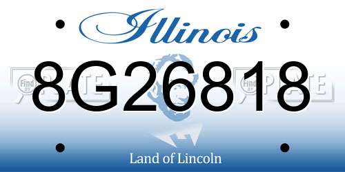 8G26818 Illinois License Plate