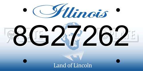 8G27262 Illinois License Plate