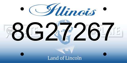 8G27267 Illinois License Plate