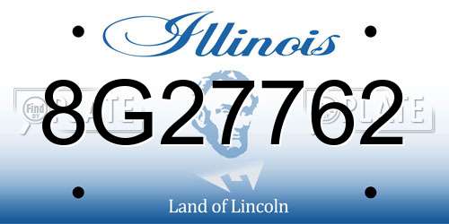 8G27762 Illinois License Plate