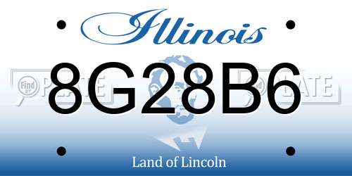 8G28B6 Illinois License Plate
