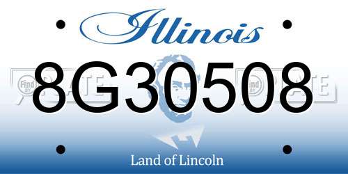 8G30508 Illinois License Plate