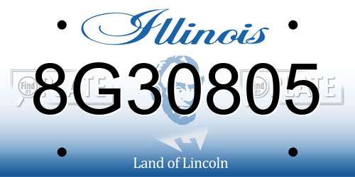 8G30805 Illinois License Plate