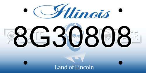 8G30808 Illinois License Plate