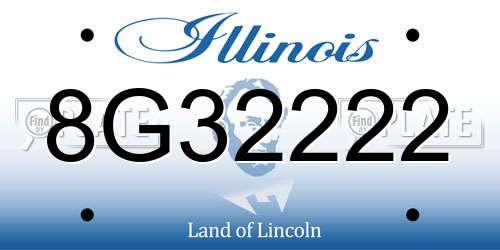 8G32222 Illinois License Plate