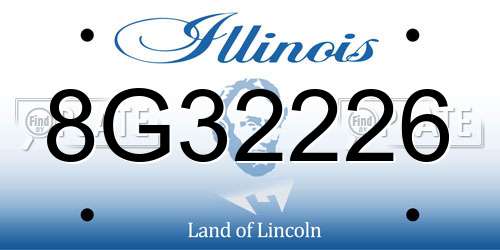 8G32226 Illinois License Plate