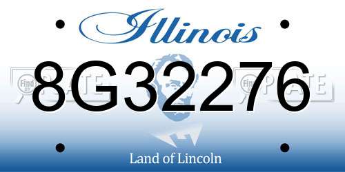 8G32276 Illinois License Plate