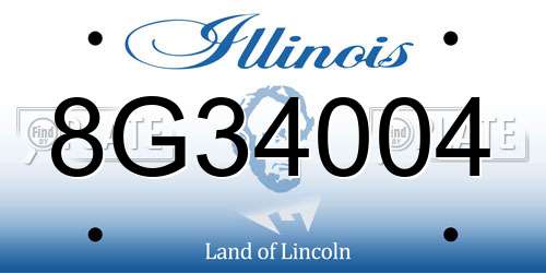 8G34004 Illinois License Plate