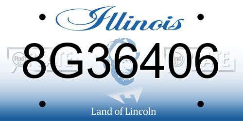 8G36406 Illinois License Plate