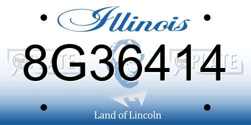 8G36414 Illinois License Plate