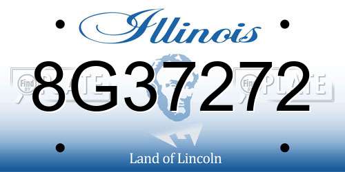 8G37272 Illinois License Plate