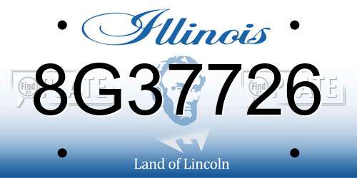 8G37726 Illinois License Plate