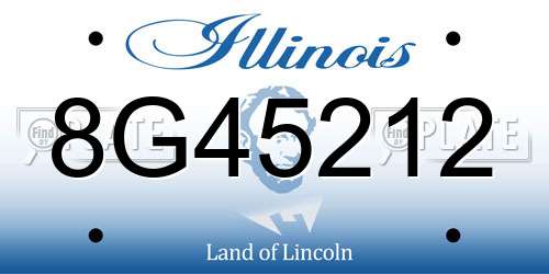 8G45212 Illinois License Plate