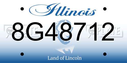 8G48712 Illinois License Plate