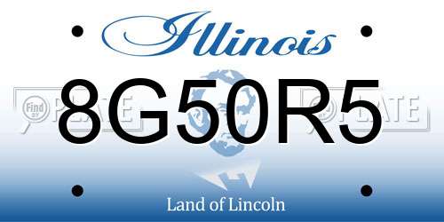 8G50R5 Illinois License Plate