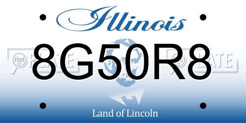 8G50R8 Illinois License Plate