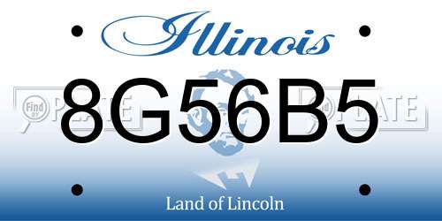 8G56B5 Illinois License Plate