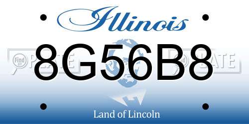 8G56B8 Illinois License Plate