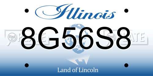 8G56S8 Illinois License Plate