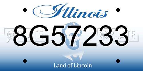 8G57233 Illinois License Plate