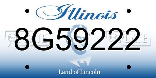 8G59222 Illinois License Plate